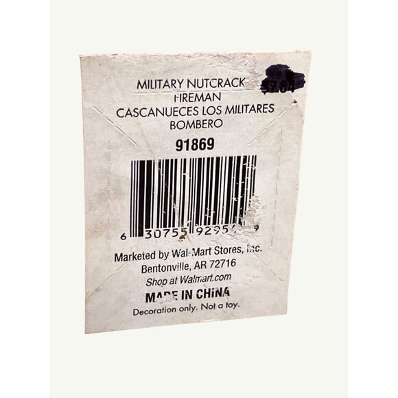 Vintage Wooden Firefighter Nutcracker Holding  Fire Hose and Accessories - Picture 11 of 12